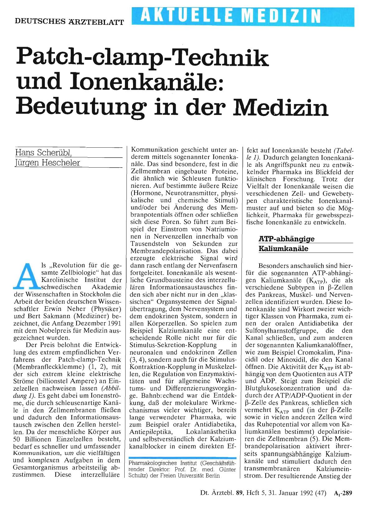 Vorschauseite 1: Patch-clamp-Technik und Ionenkanäle: Bedeutung in der Medizin