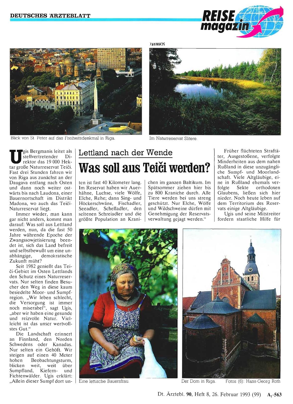 Vorschauseite 1: Lettland nach der Wende: Was soll aus Teiöi werden?