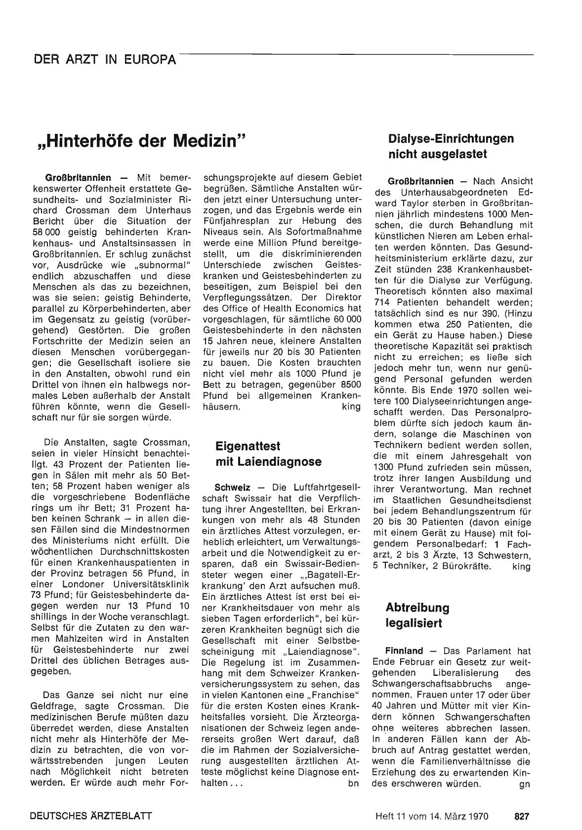 Vorschauseite 1: Dialyse-Einrichtungen nicht ausgelastet