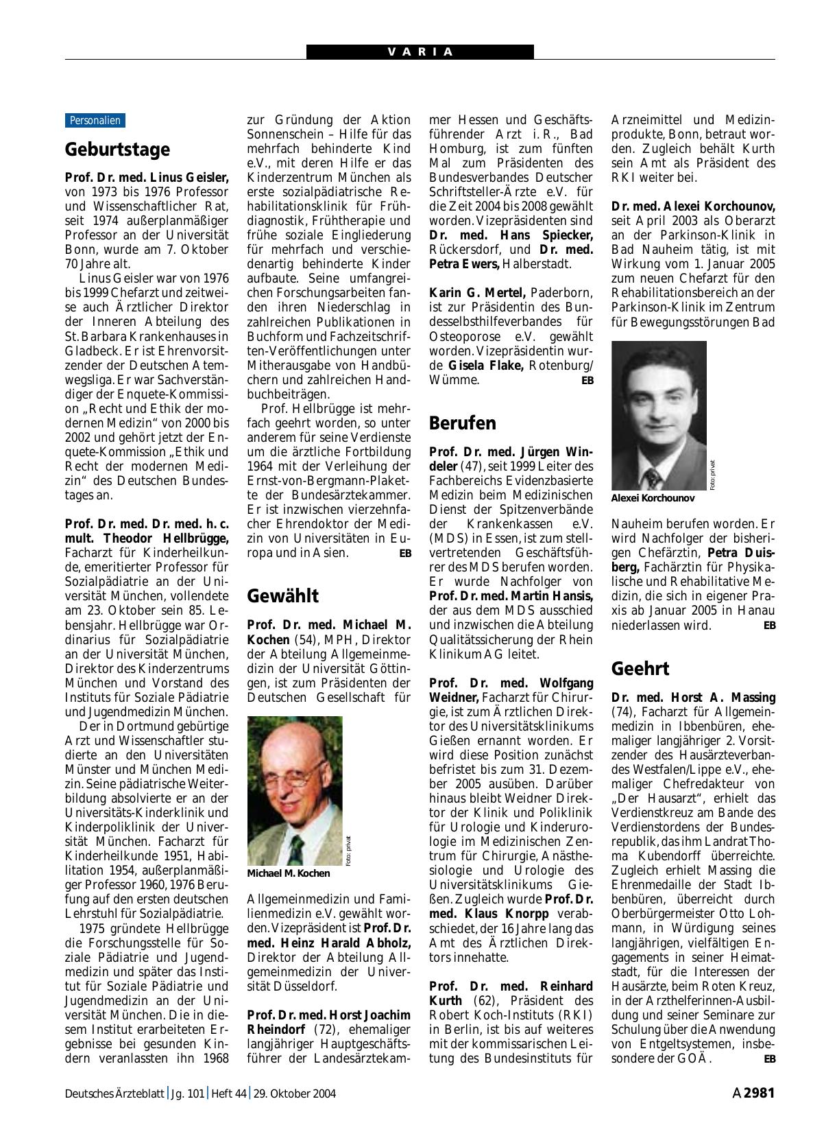 Vorschauseite 1: Geburtstage