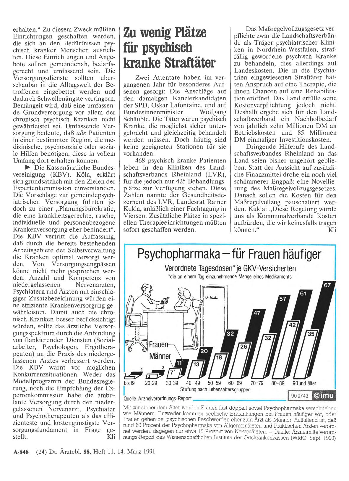 Vorschauseite 1: Zu wenig Plätze für psychisch kranke Straftäter