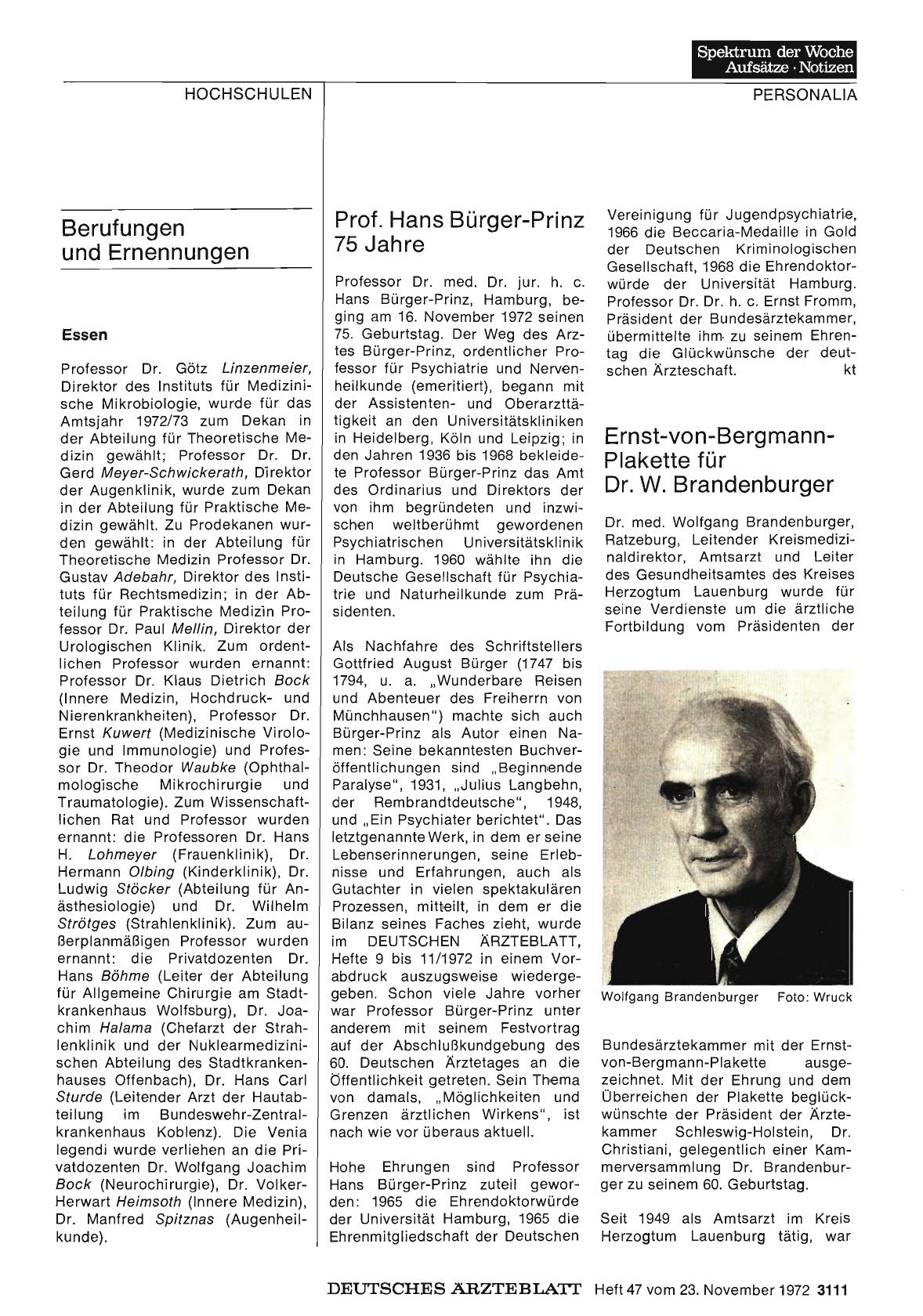 Vorschauseite 1: Berufungen und Ernennungen