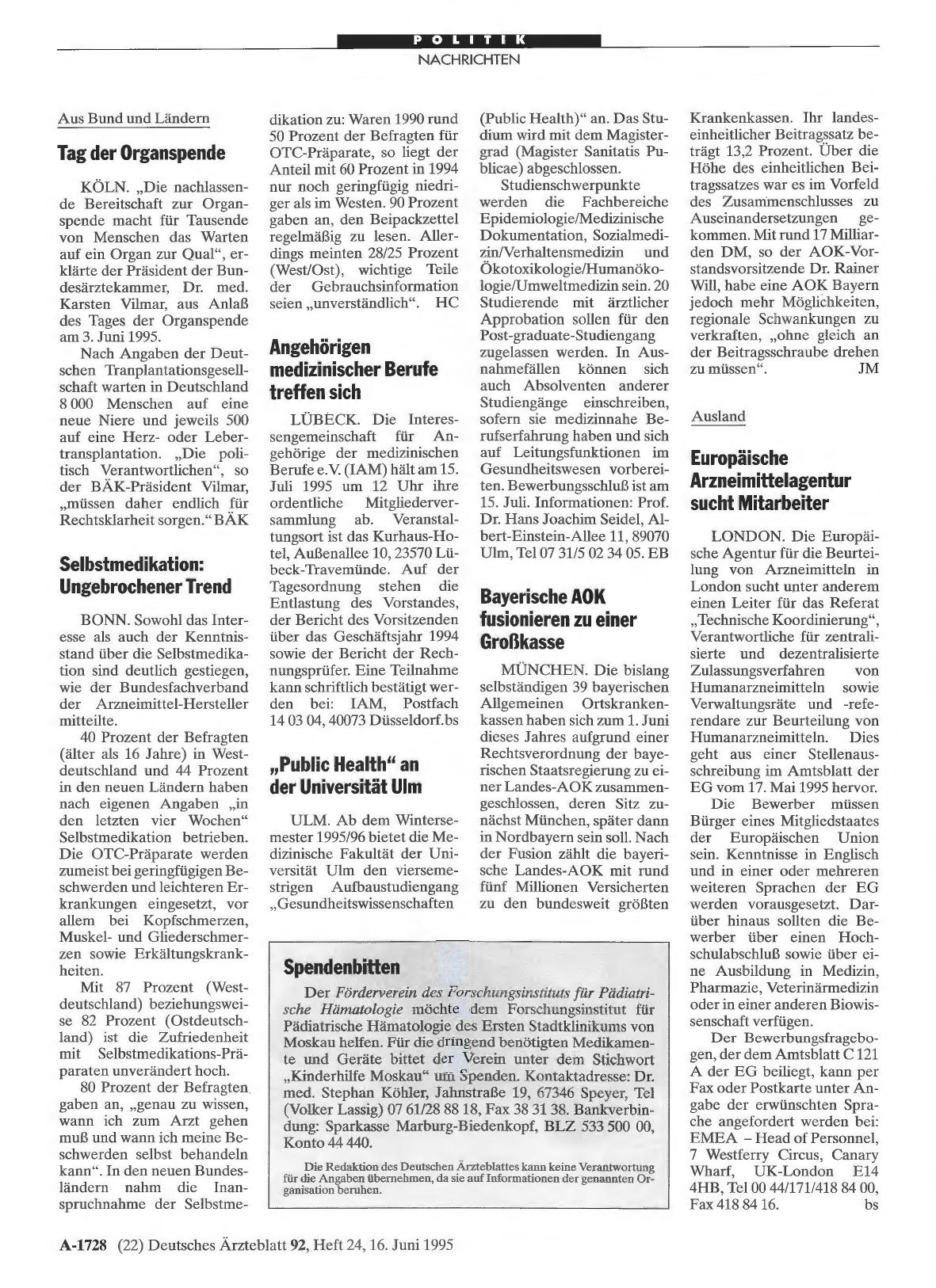 Vorschauseite 1: Selbstmedikation: Ungebrochener Trend