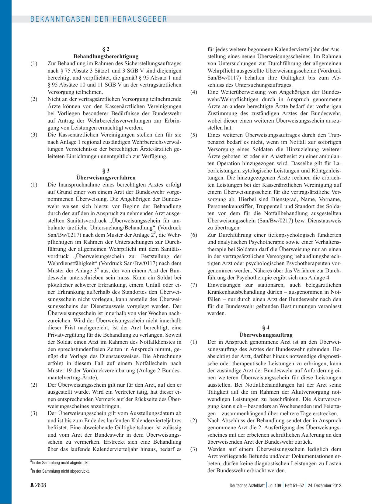 Vorschauseite 2: Vertrag zwischen der Bundesrepublik Deutschland, vertreten durch den Bundesminister der Verteidigung, und der Kassenärztlichen Bundesvereinigung, K. d. ö. R. , vertreten durch den…