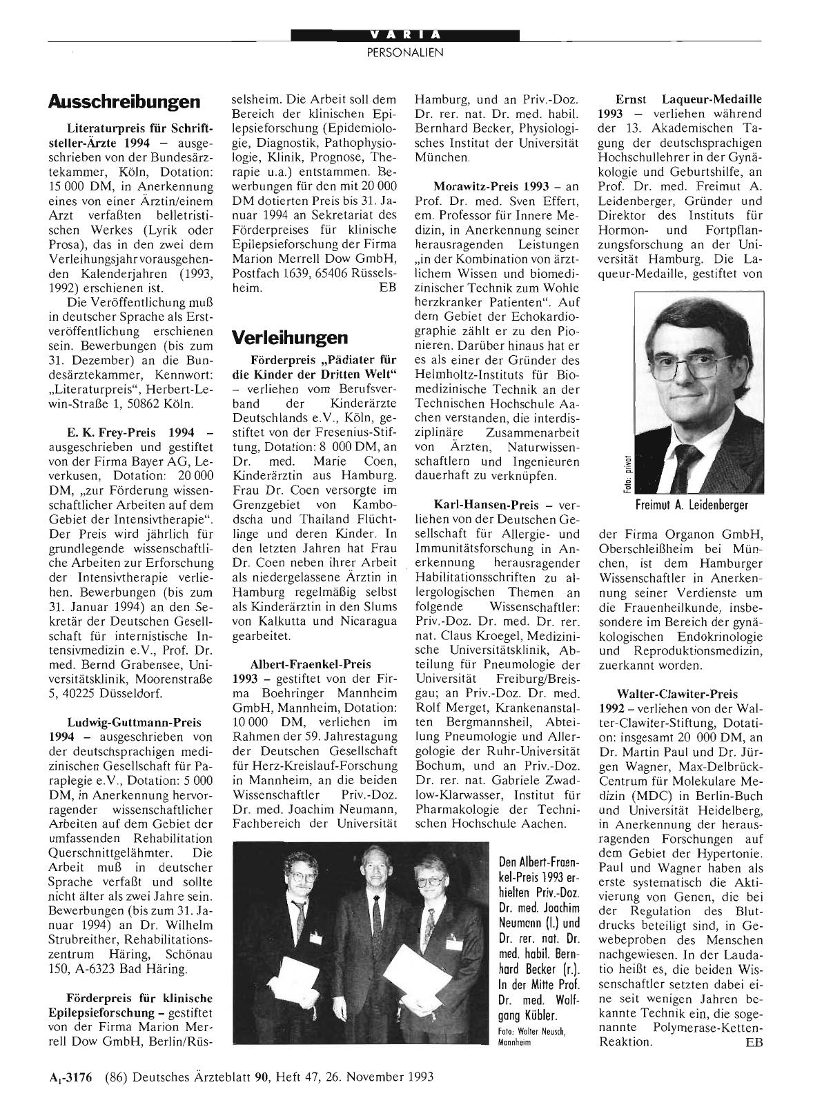 Vorschauseite 1: Ausschreibungen