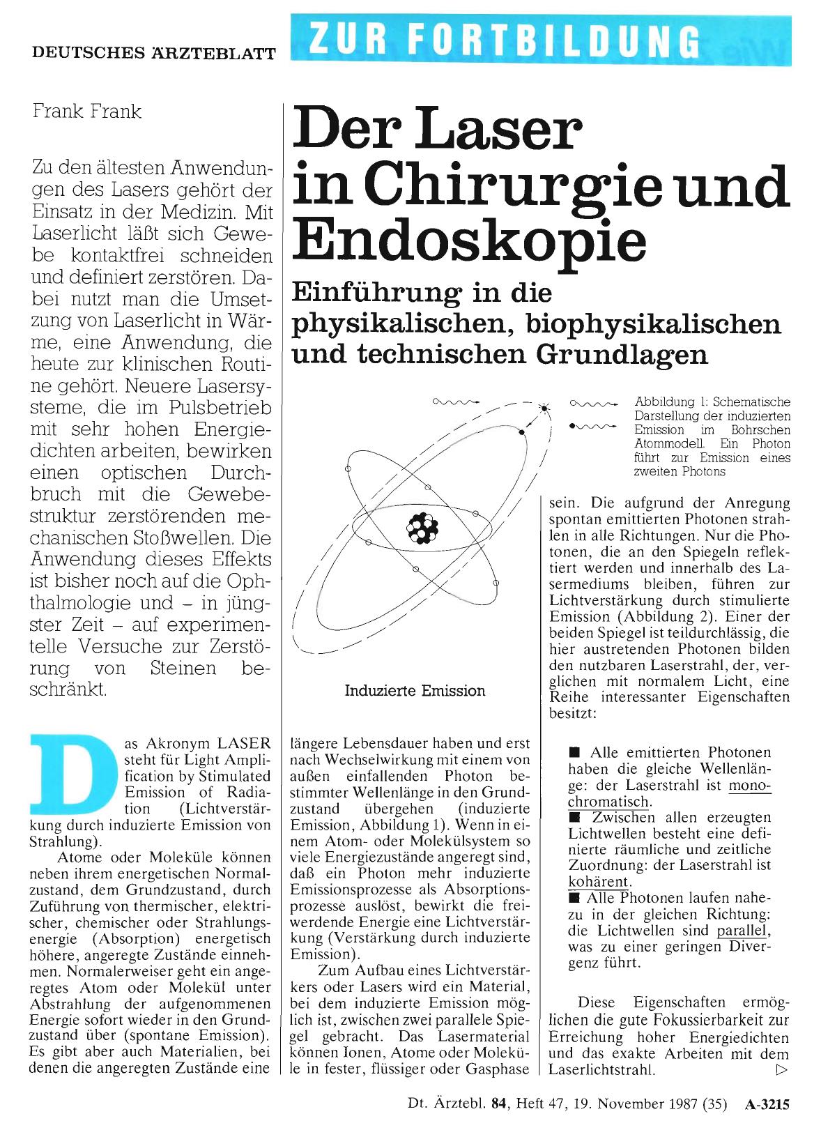 Vorschauseite 1: Der Laser in Chirurgie und Endoskopie
