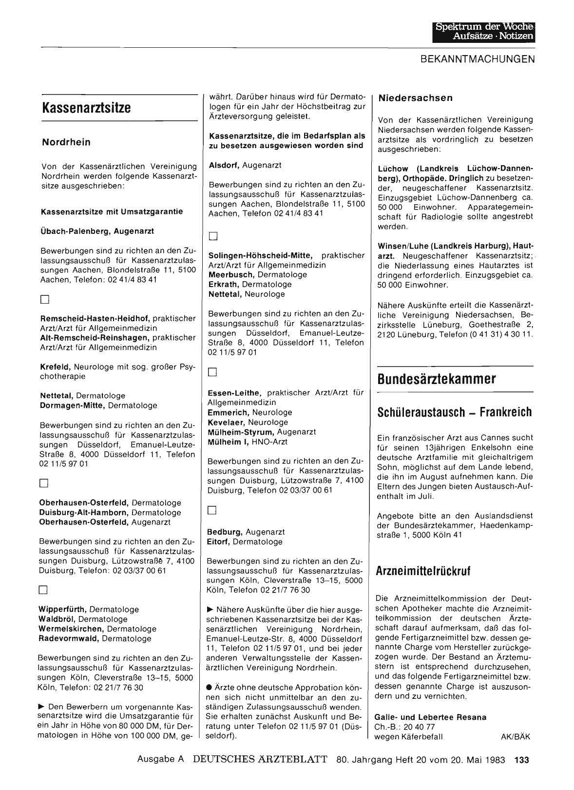 Vorschauseite 1: Bundesärztekammer