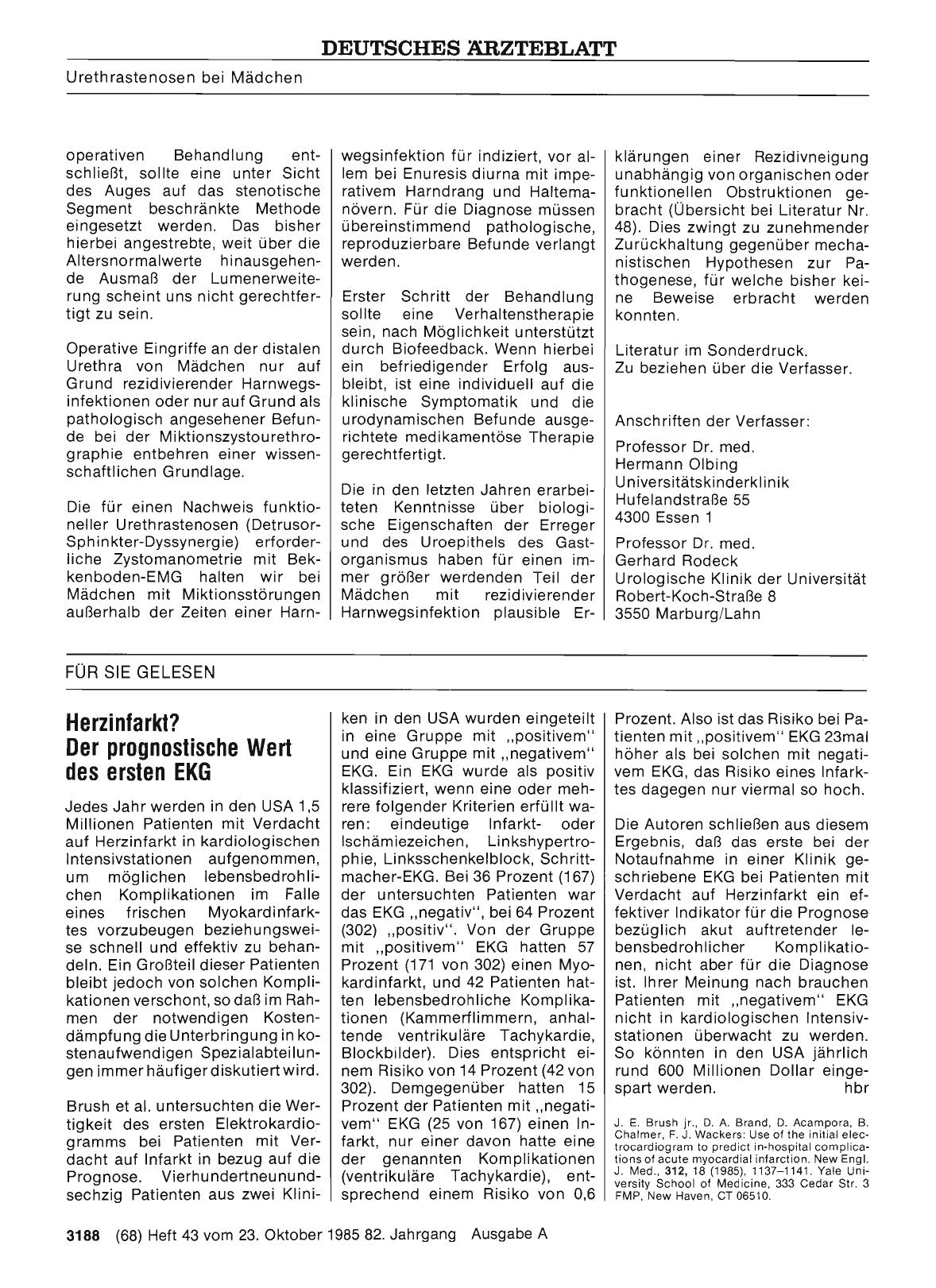 Vorschauseite 1: Herzinfarkt? Der prognostische Wert des ersten EKG