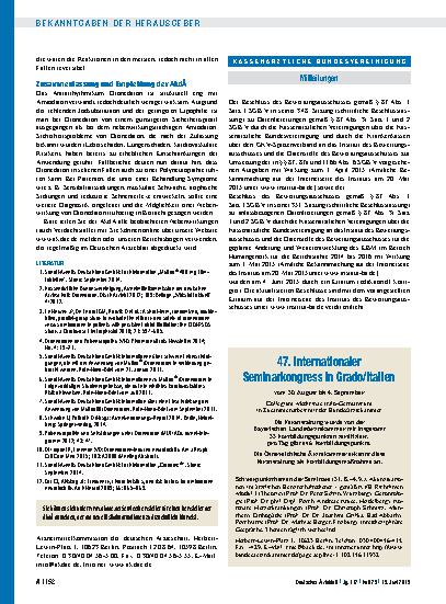 Vorschauseite 1: 47. Internationaler Seminarkongress in Grado/Italien