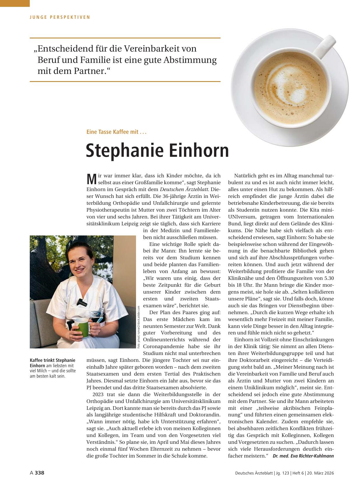 Vorschauseite 1: Eine Tasse Kaffee mit . . . Stephanie Einhorn