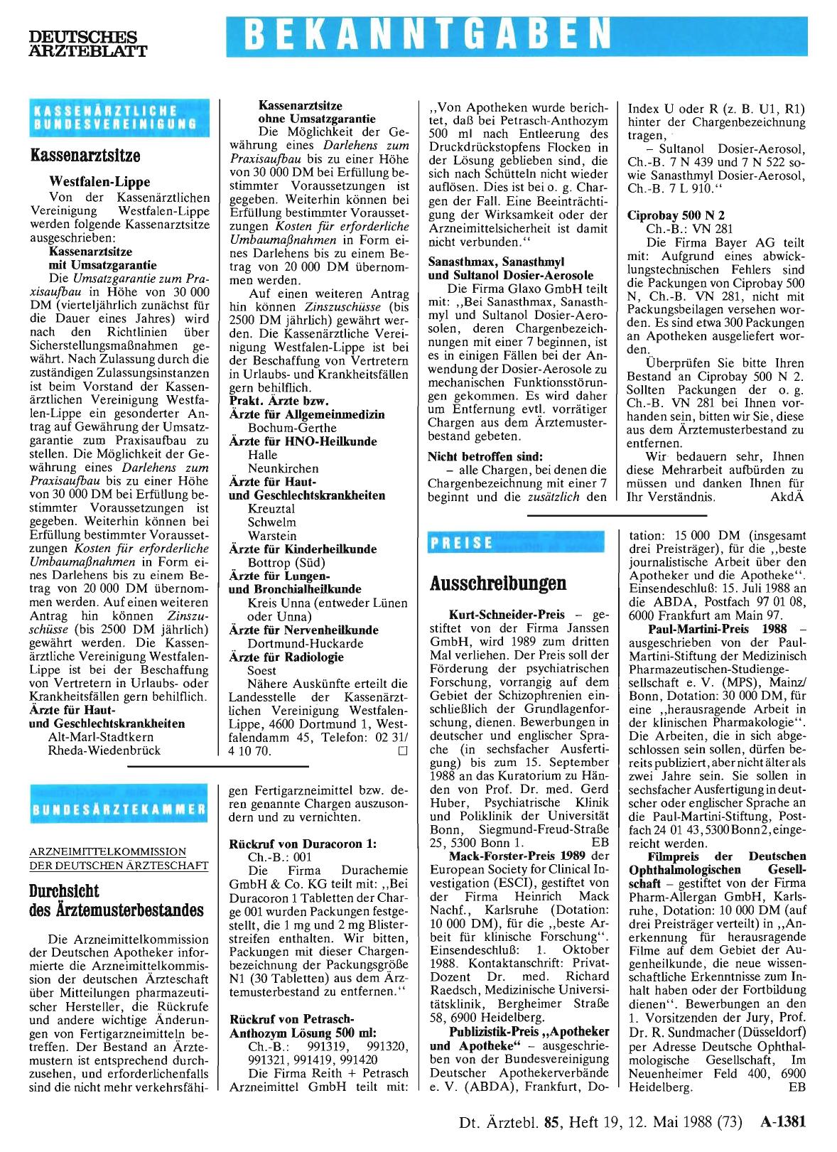 Vorschauseite 1: Kassenarztsitze