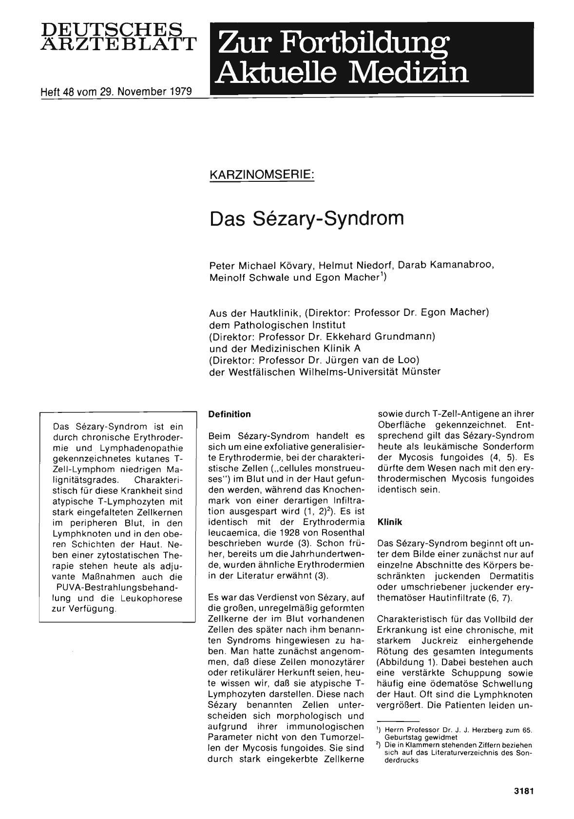 Vorschauseite 1: KARZINOMSERIE: Das Sözary-Syndrom