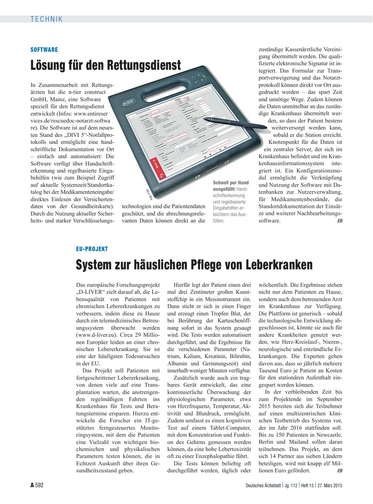 Vorschauseite 1: Software: Lösung für den Rettungsdienst