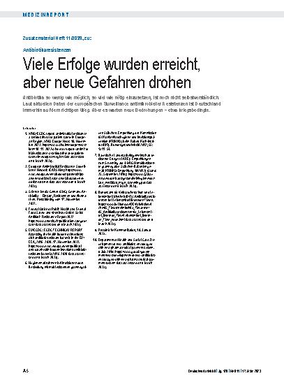Vorschauseite 5: Antibiotikaresistenzen: Viele Erfolge wurden erreicht, aber neue Gefahren drohen.