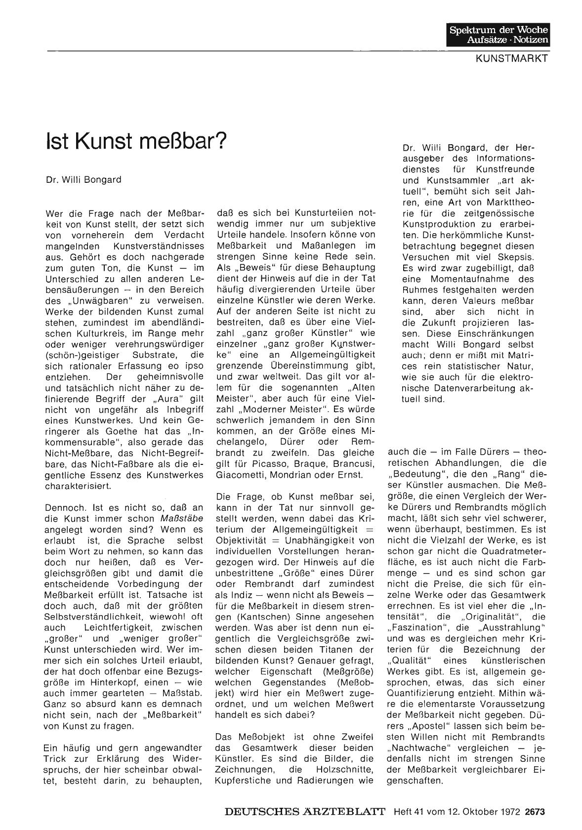 Vorschauseite 1: Ist Kunst meßbar?
