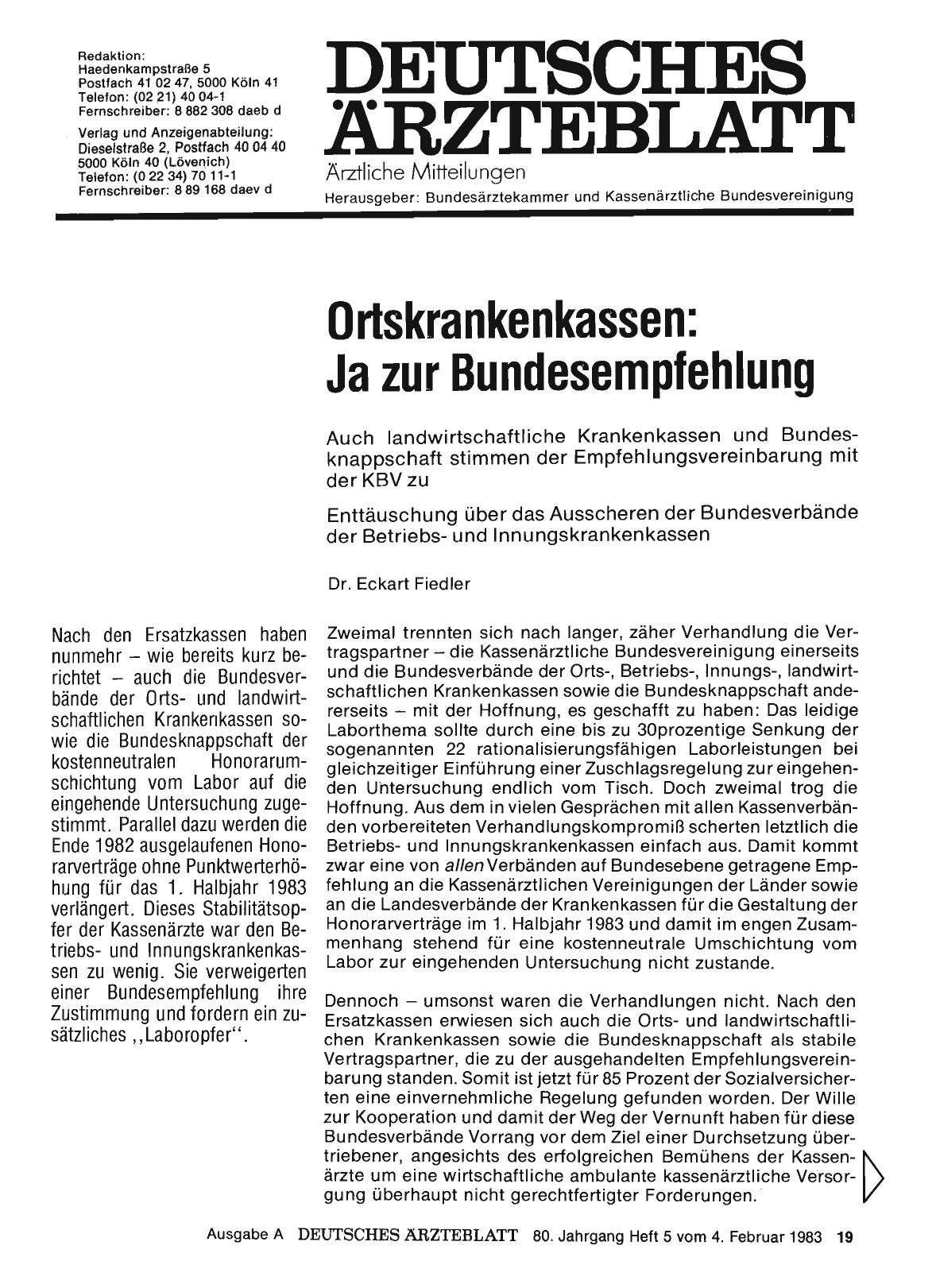 Vorschauseite 1: Ortskrankenkassen: Ja zur Bundesempfehlung