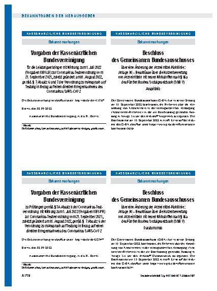 Vorschauseite 1: Beschluss des Gemeinsamen Bundesausschusses über eine Änderung der Arzneimittel-Richtlinie: Daratumumab