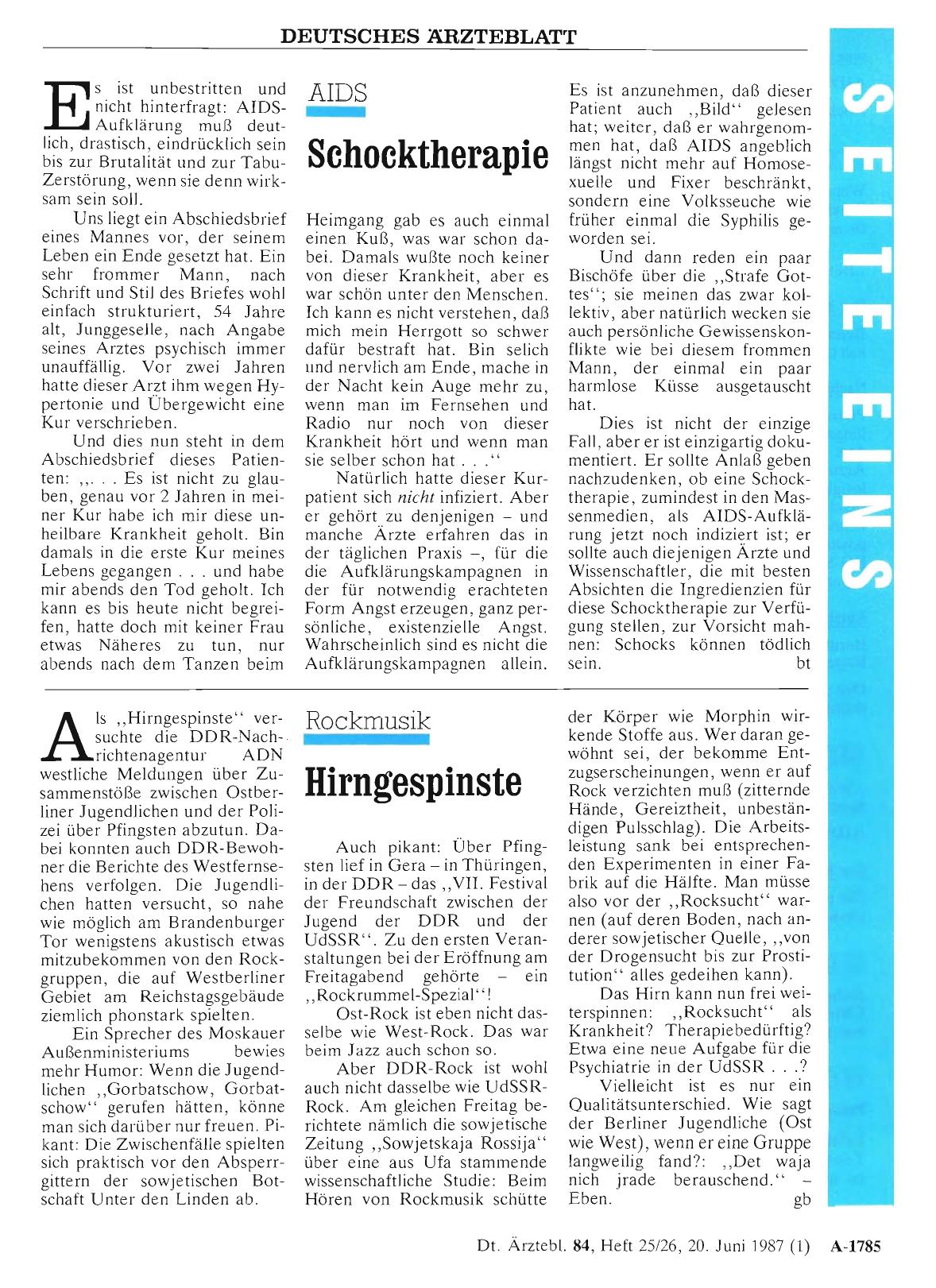 Vorschauseite 1: Rockmusik: Hirngespinste