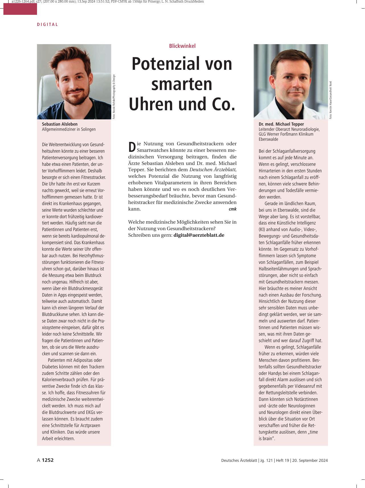 Vorschauseite 1: Blickwinkel: Potenzial von Smartwatches und Co.
