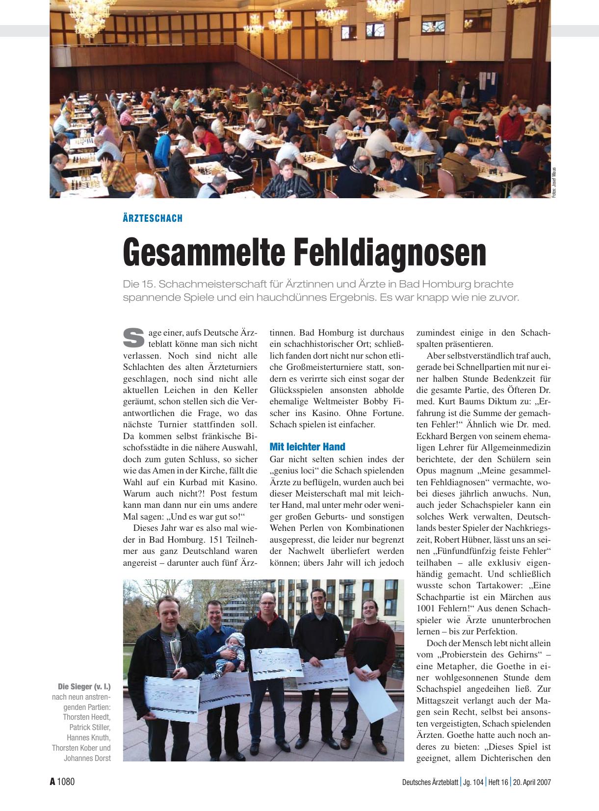 Vorschauseite 1: Ärzteschach: Gesammelte Fehldiagnosen
