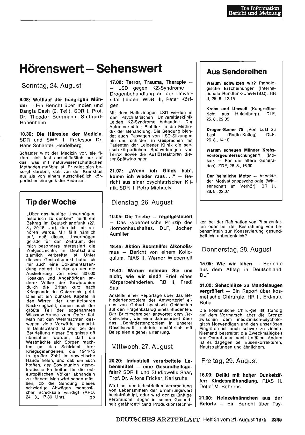 Vorschauseite 1: Hörenswert Sehenswert