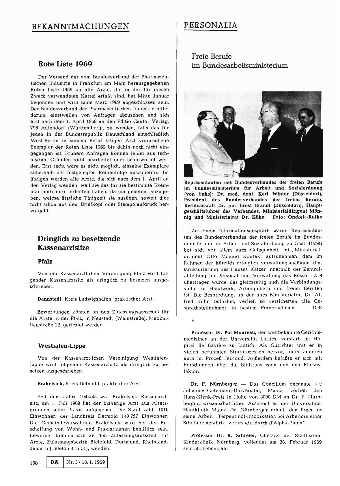 Vorschauseite 1: Rote Liste 1969