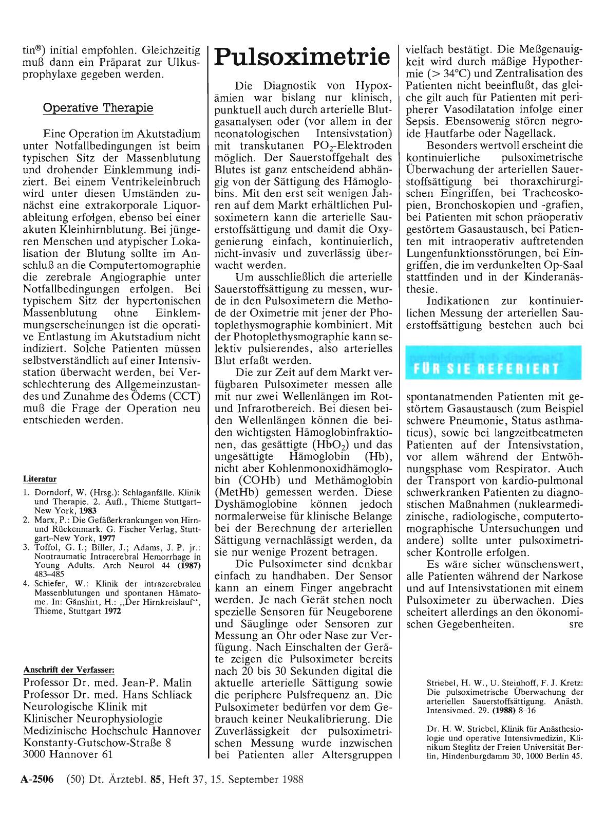 Vorschauseite 1: Pulsoximetrie