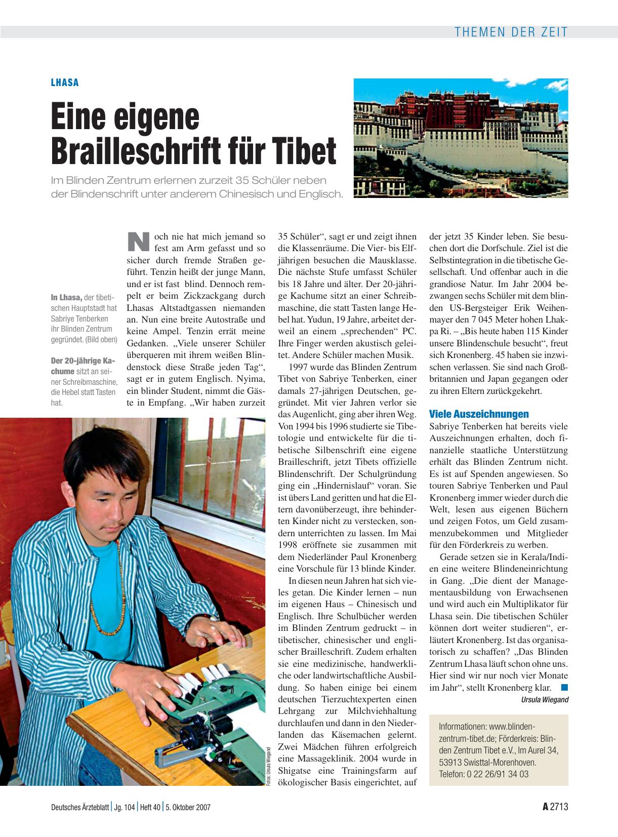 Vorschauseite 1: Lhasa: Eine eigene Brailleschrift für Tibet