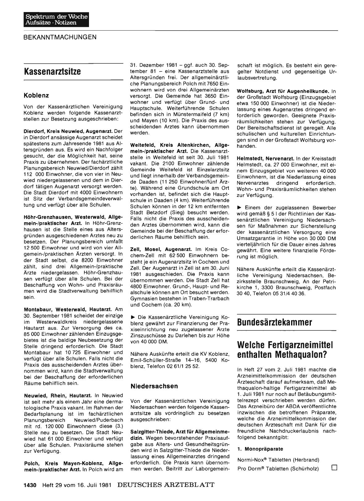 Vorschauseite 1: Bundesärztekammer