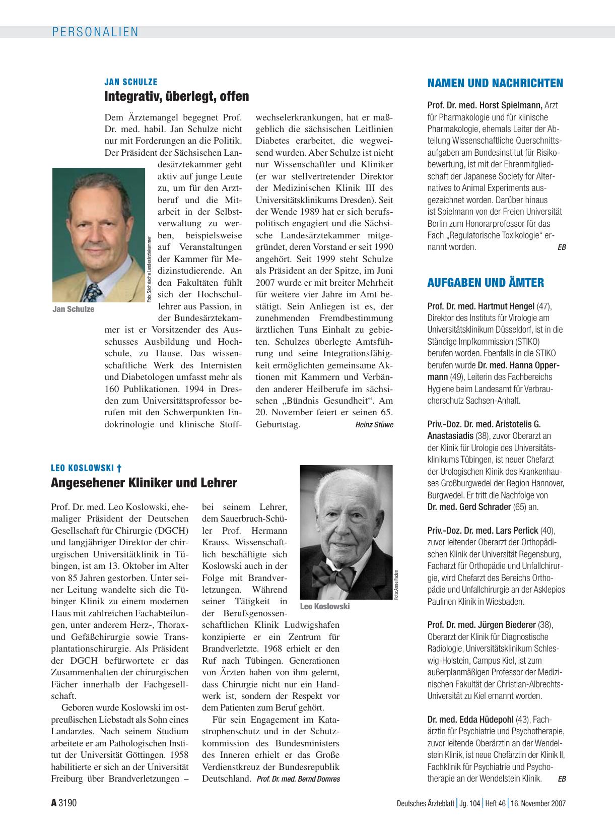 Vorschauseite 1: Jan Schulze: Integrativ, überlegt, offen