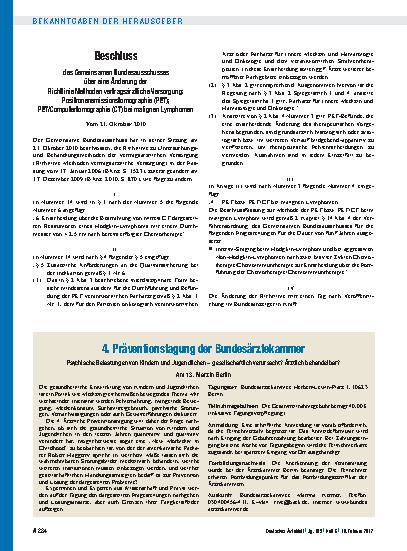 Vorschauseite 1: 4. Präventionstagung der Bundesärztekammer