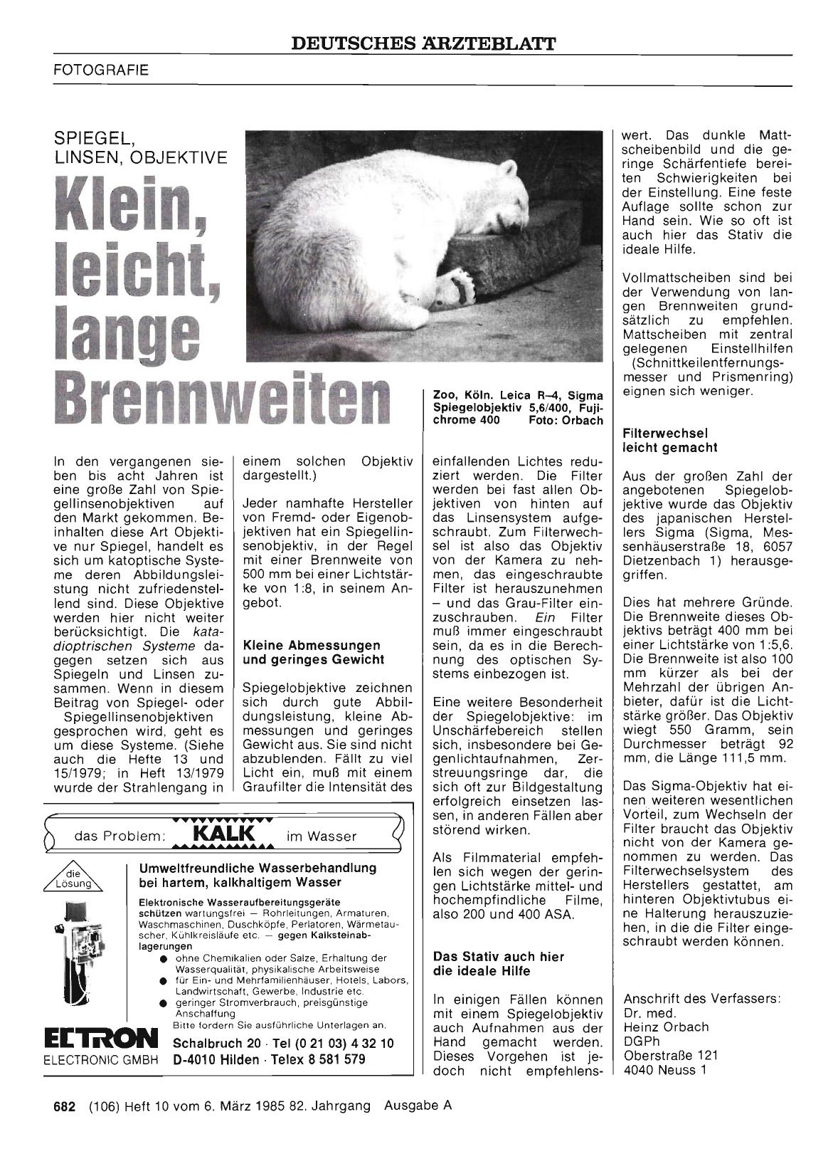 Vorschauseite 1: SPIEGEL, LINSEN, OBJEKTIVE: Klein, leicht, lange Brennweiten
