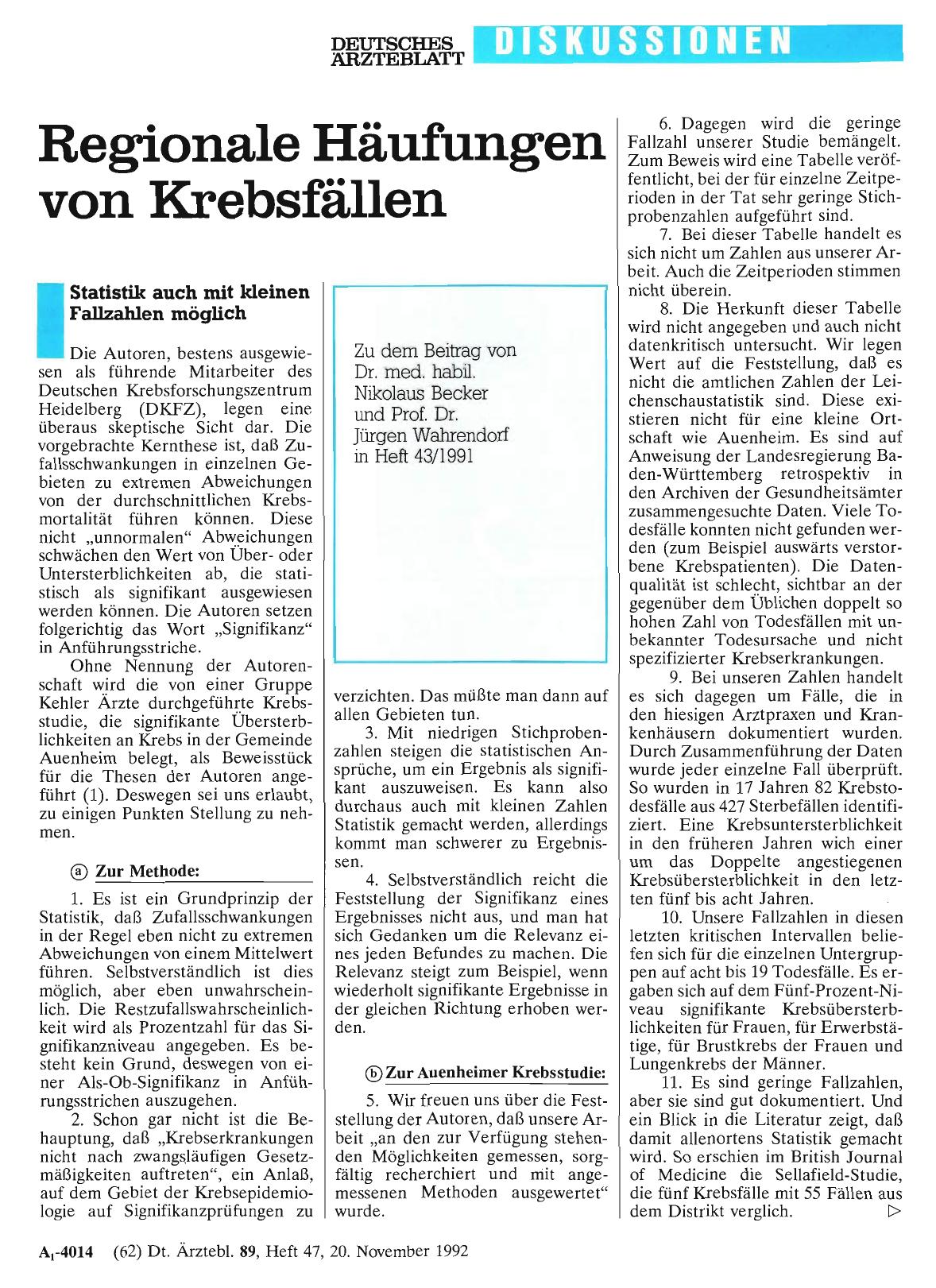 Vorschauseite 1: Regionale Häufungen von Krebsfällen: Statistik auch mit kleinen Fallzahlen möglich