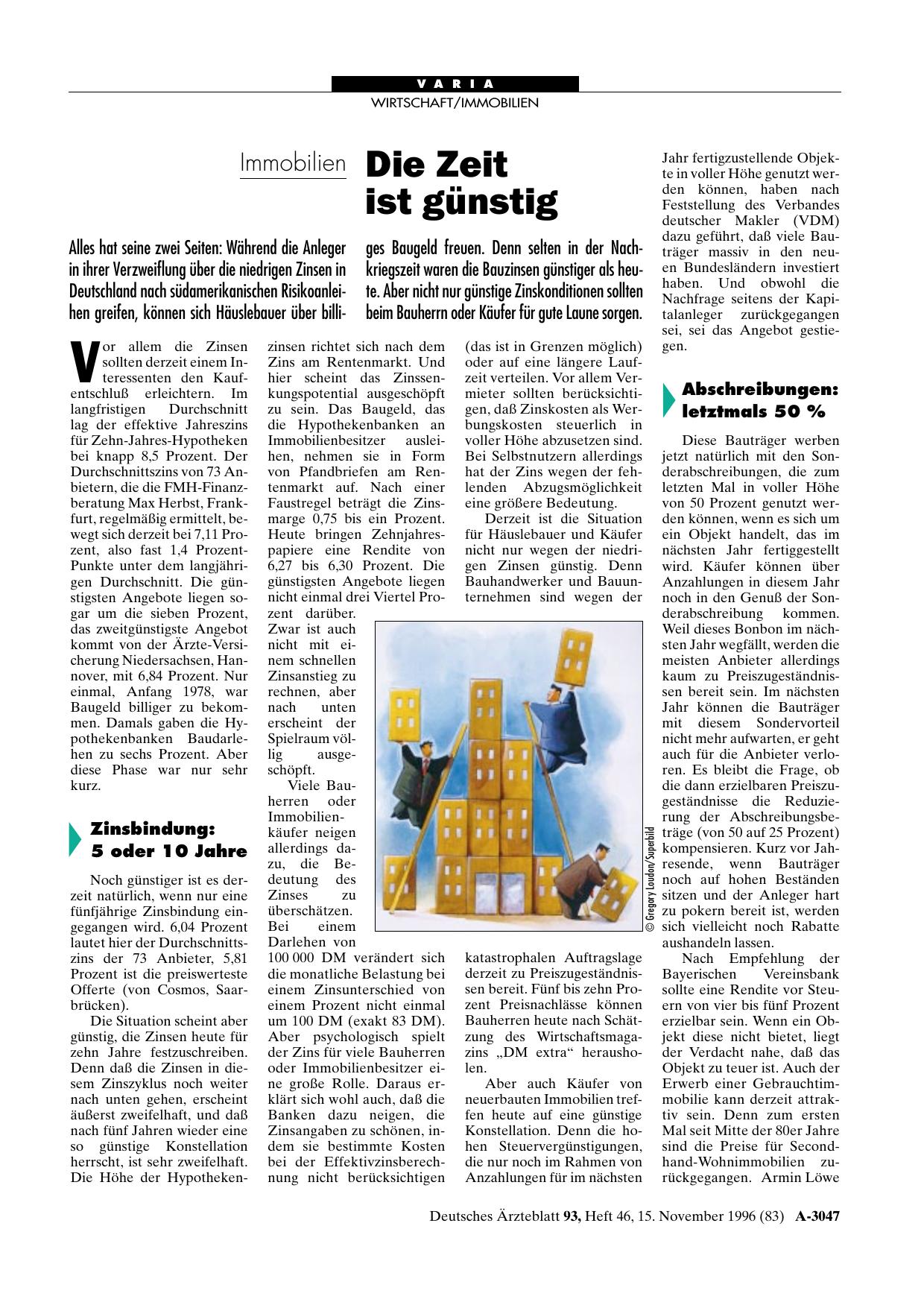 Vorschauseite 1: Immobilien: Die Zeit ist günstig