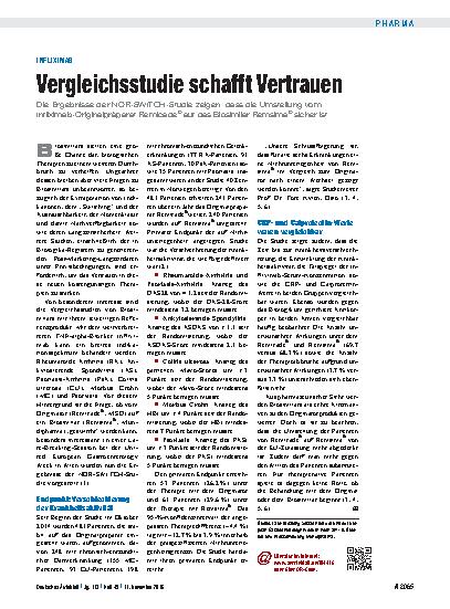 Vorschauseite 1: Infliximab: Vergleichsstudie schafft Vertrauen
