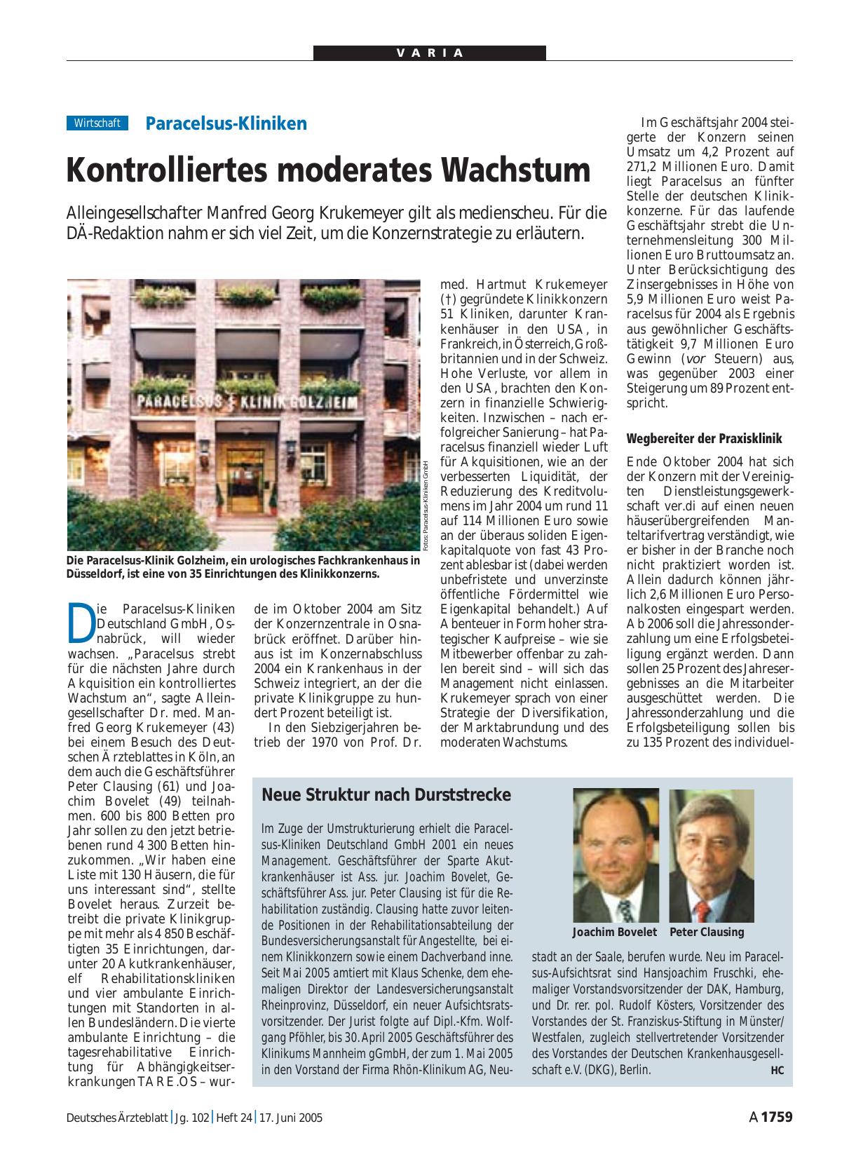 Vorschauseite 1: Neue Struktur nach Durststrecke