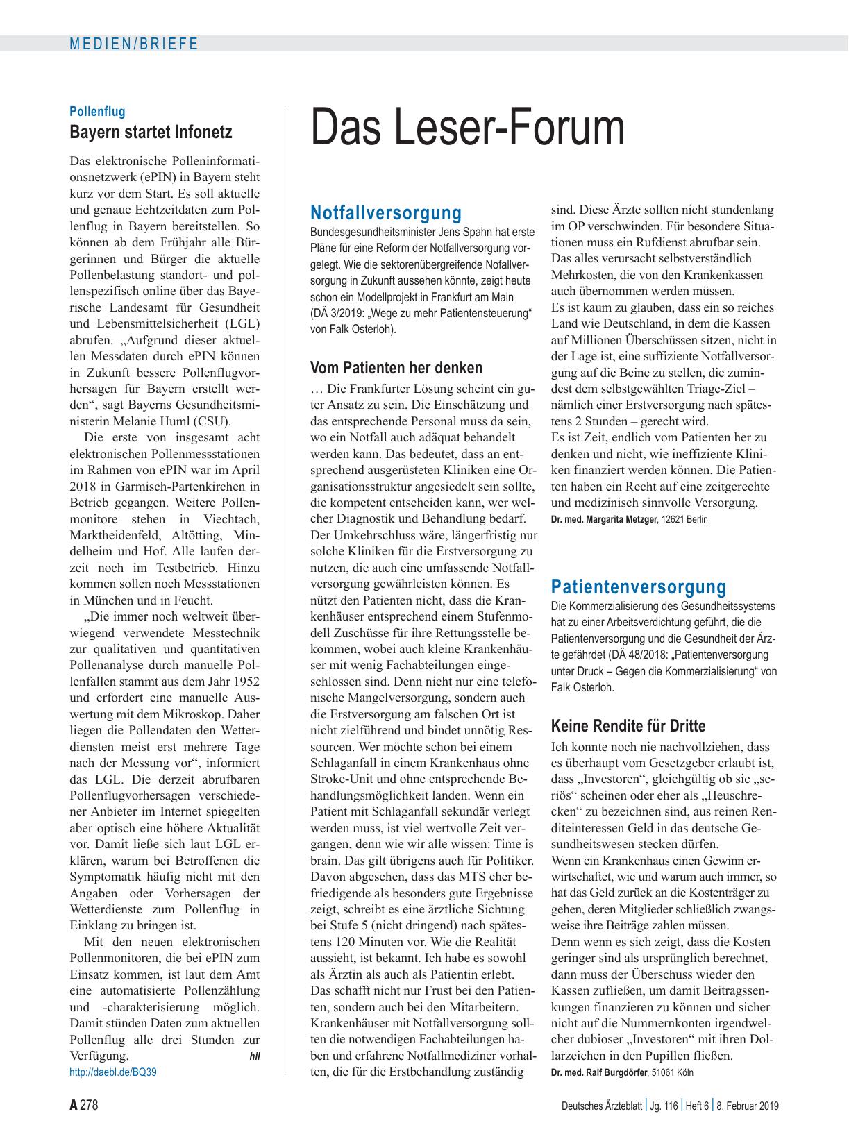 Vorschauseite 1: Notfallversorgung: Vom Patienten her denken