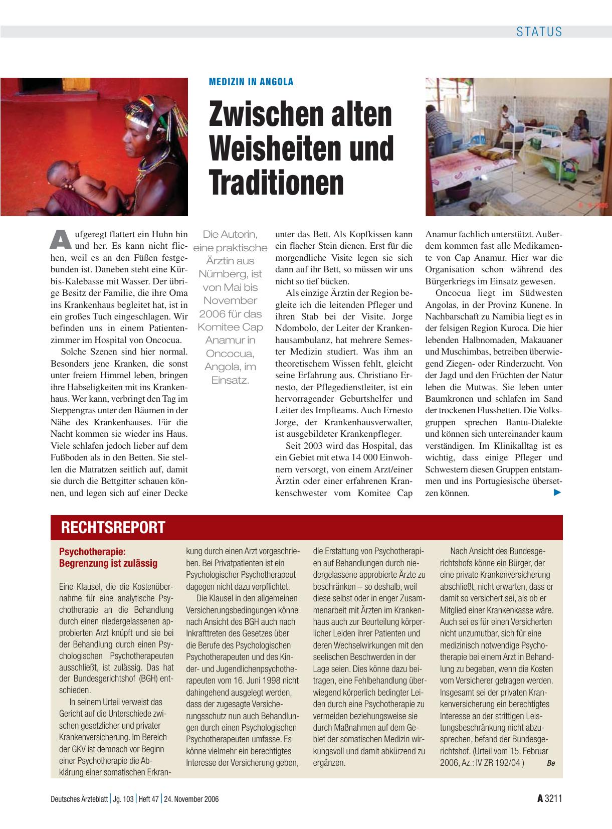 Vorschauseite 1: Medizin in Angola: Zwischen alten Weisheiten und Traditionen