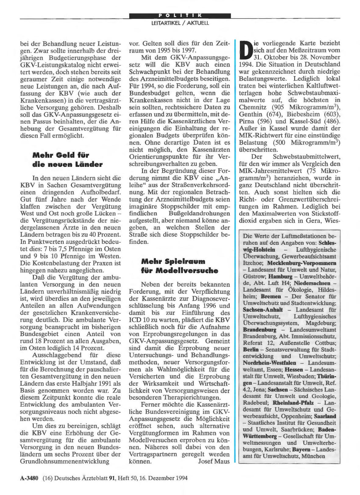 Vorschauseite 1: Immissionskarte (21 ): Schwebstaub im November