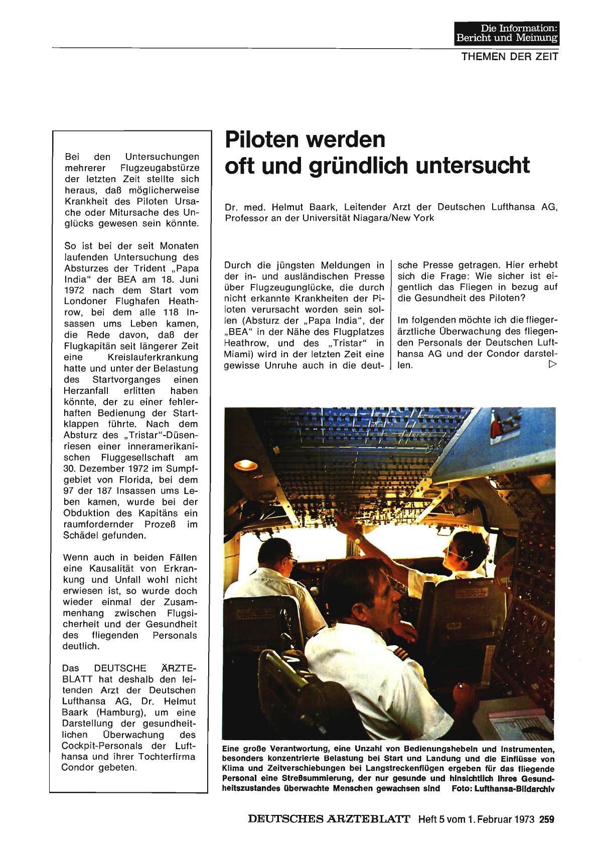 Vorschauseite 1: Piloten werden oft und gründlich untersucht