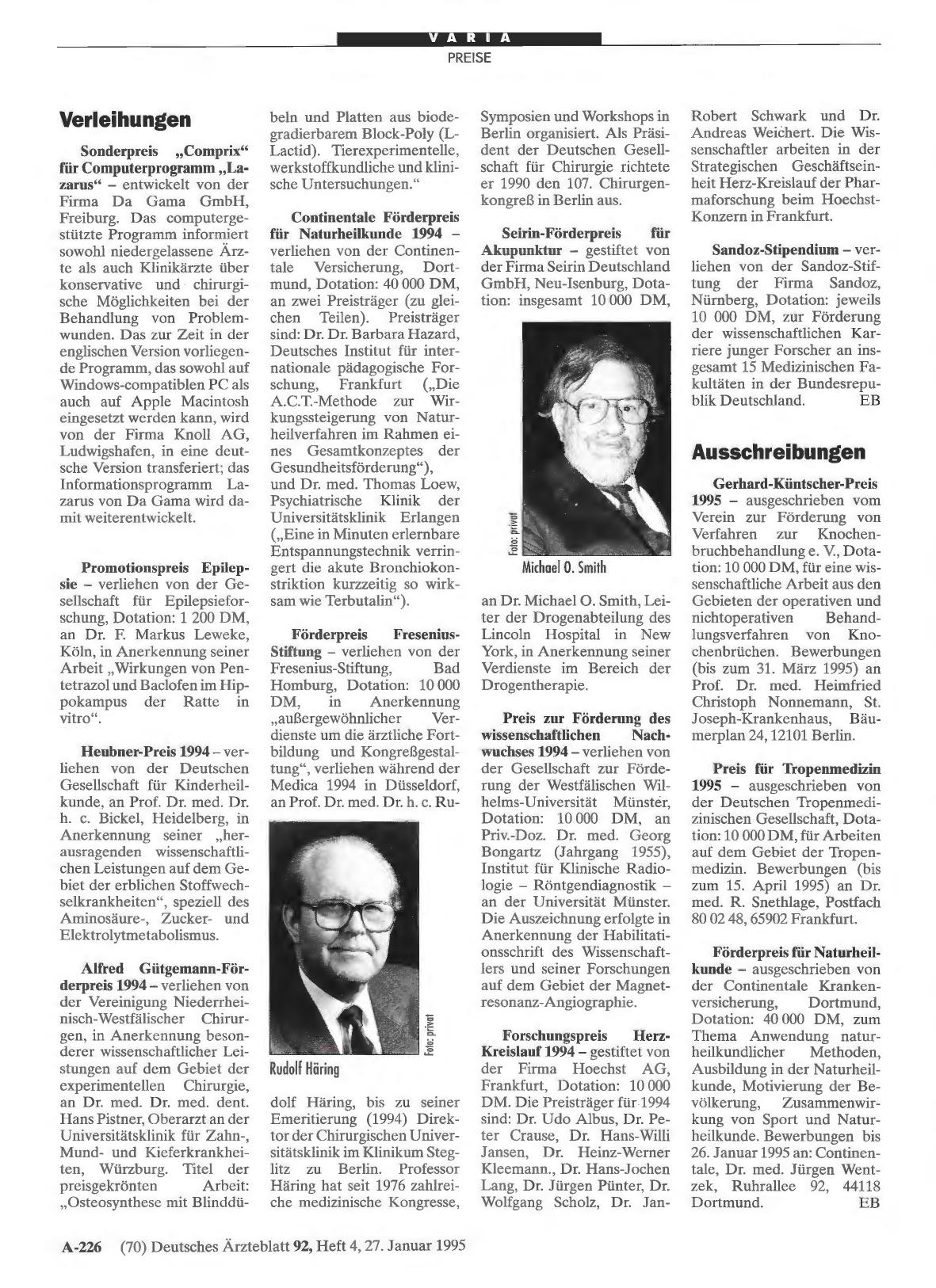 Vorschauseite 1: Ausschreibungen
