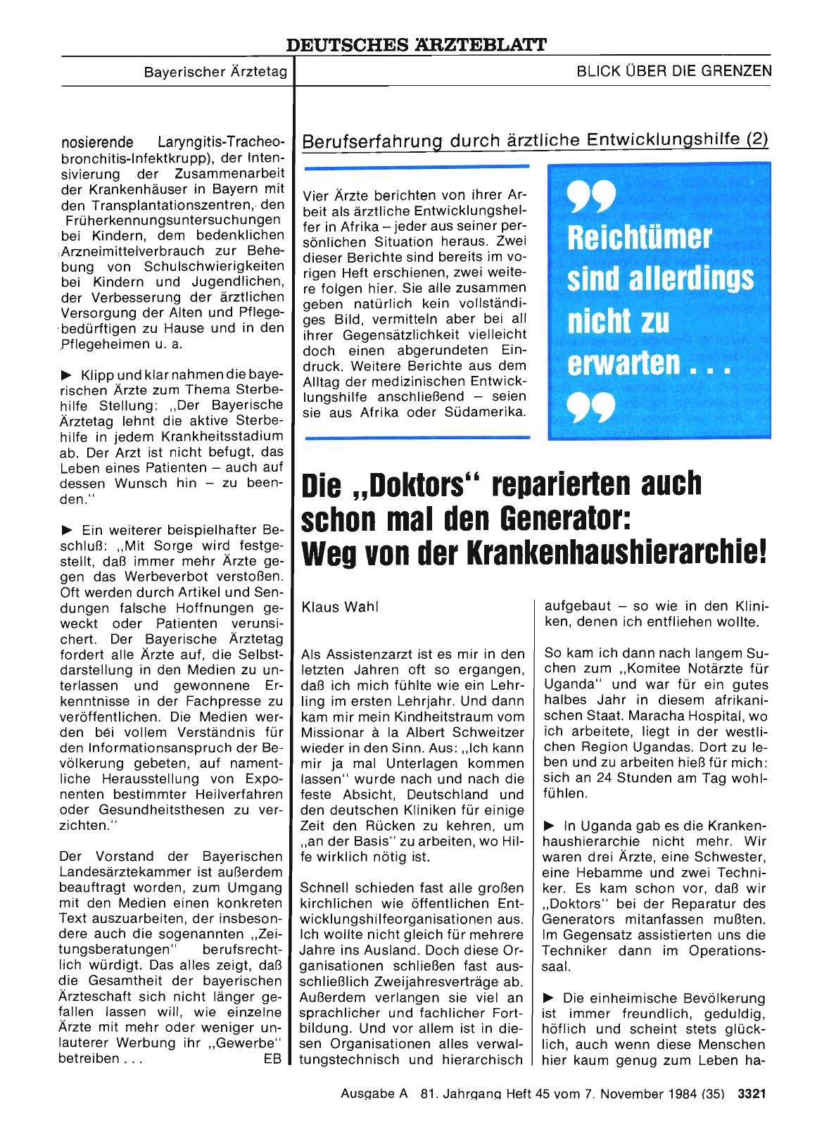 Vorschauseite 1: Berufserfahrung durch ärztliche Entwicklungshilfe (2): Die „Doktors“ reparierten auch schon mal den Generator: Weg von der Krankenhaushierarchie!