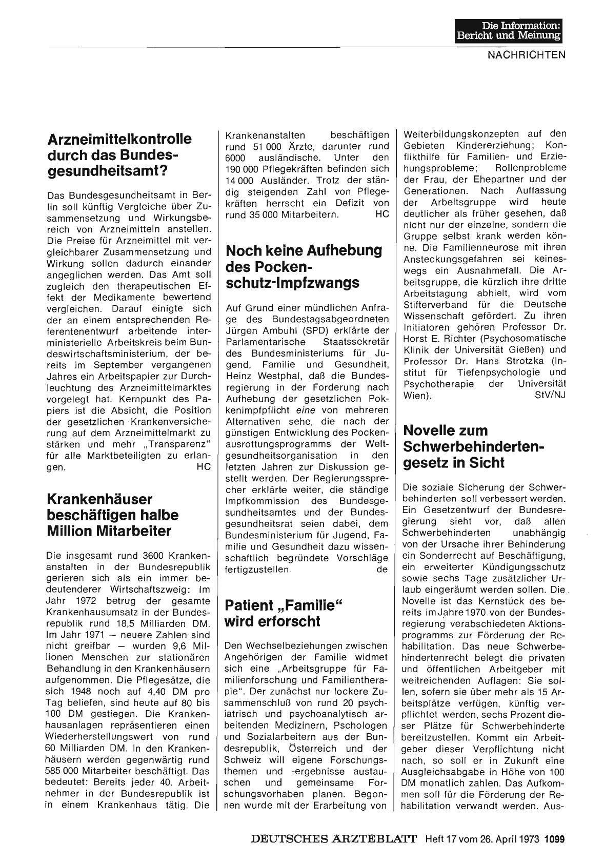 Vorschauseite 1: Arzneimittelkontrolle durch das Bundesgesundheitsamt?