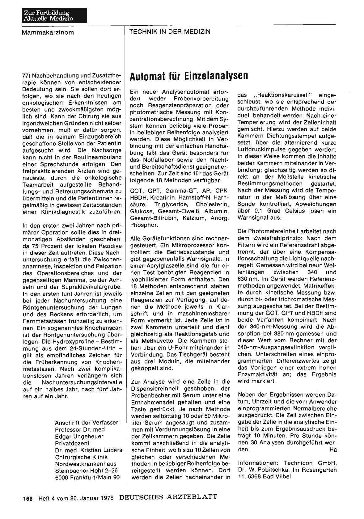 Vorschauseite 1: Automat für Einzelanalysen