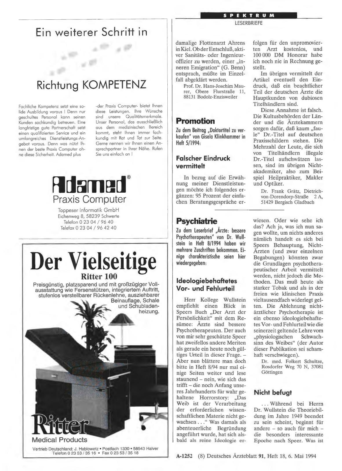 Vorschauseite 1: Psychiatrie: Nicht befugt