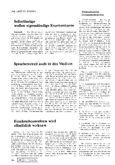 Vorschauseite 1: Krankenhausreform wird allmählich wirksam