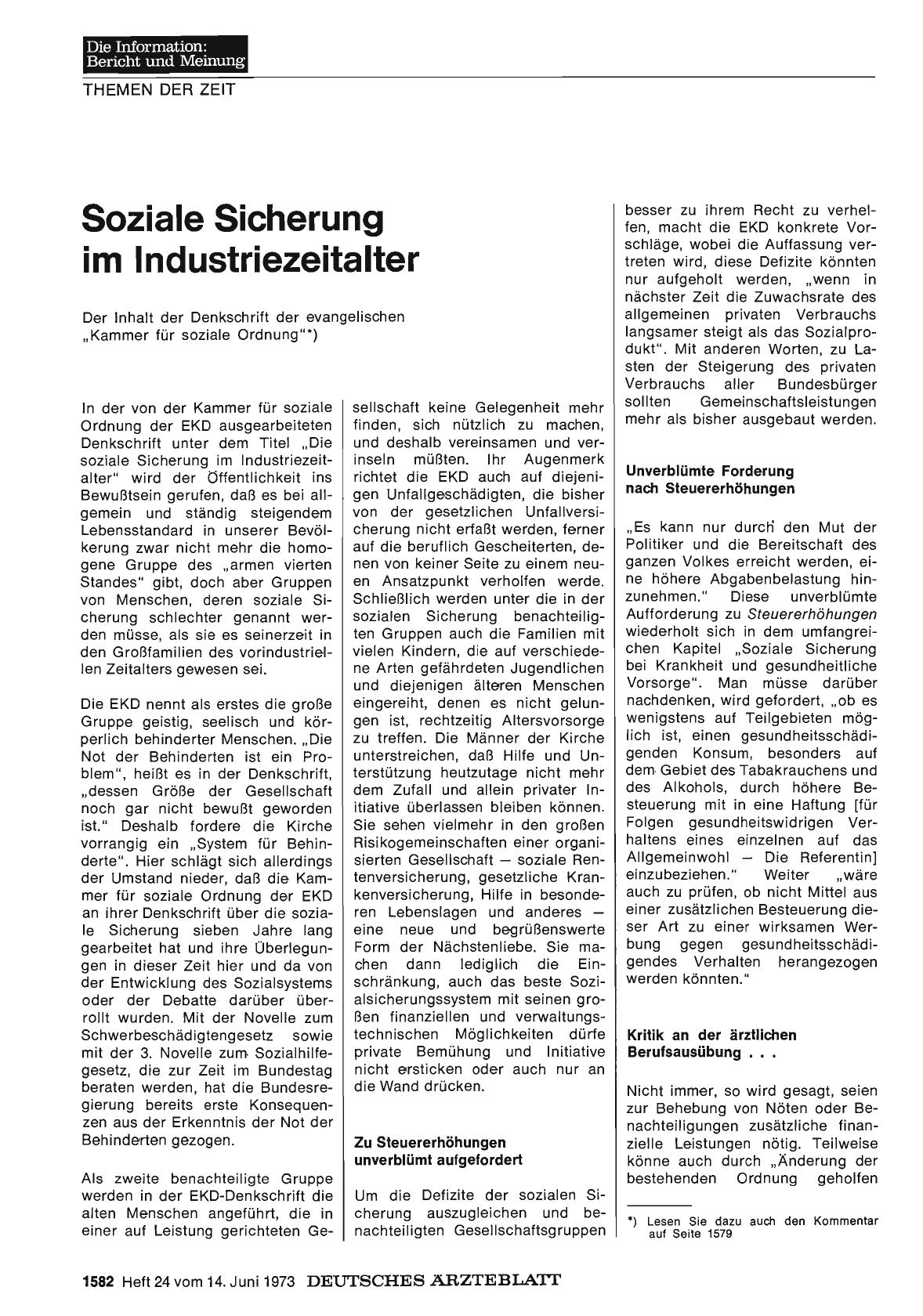 Vorschauseite 1: Soziale Sicherung im Industriezeitalter: Der Inhalt der Denkschrift der evangelischen „Kammer für soziale Ordnung"
