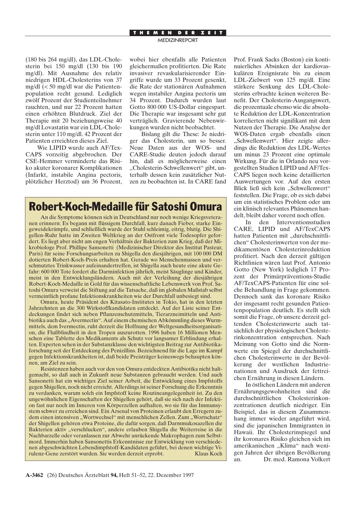 Vorschauseite 1: Robert-Koch-Medaille für Satoshi Omura
