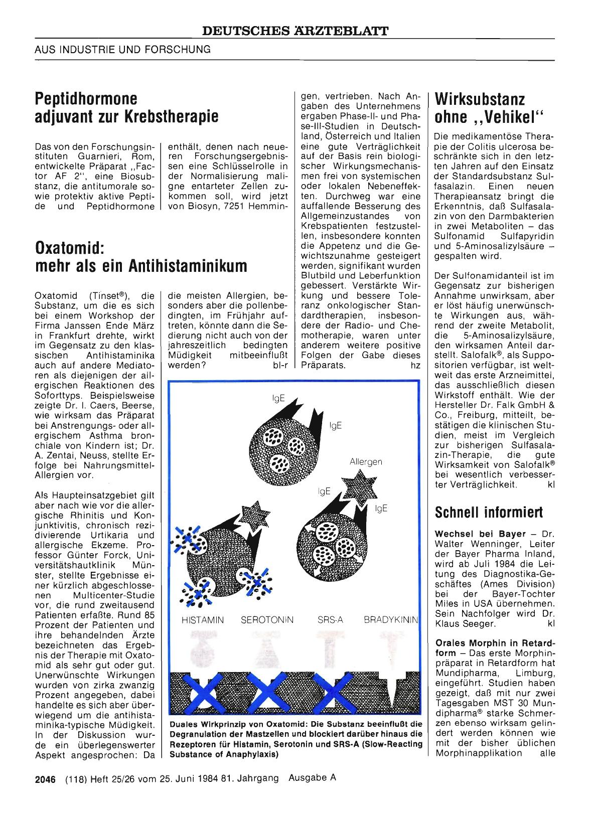 Vorschauseite 1: Oxatomid: mehr als ein Antihistaminikum