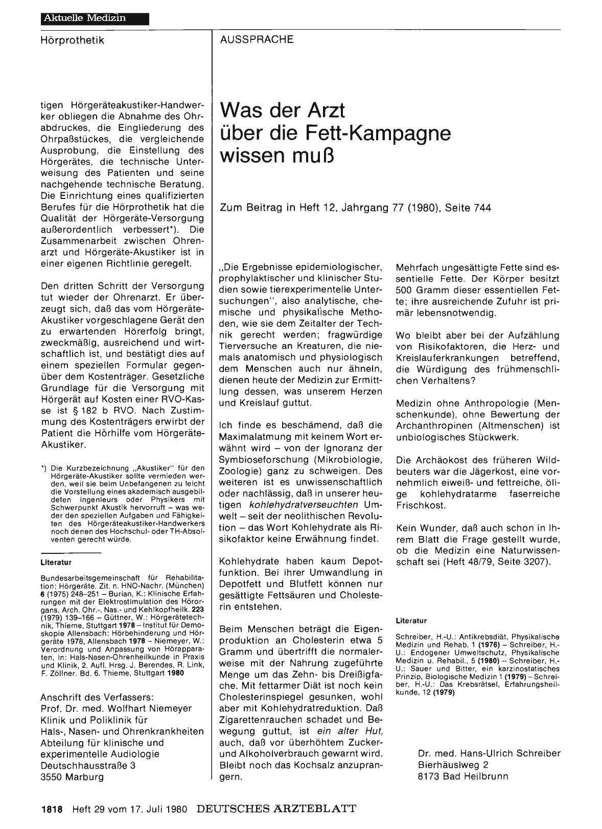 Vorschauseite 1: Was der Arzt über die Fett-Kampagne wissen muß
